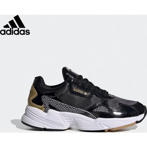 Original Adidas Falcon Women Black Sport Shoes FV3408 Adidas Sneaker