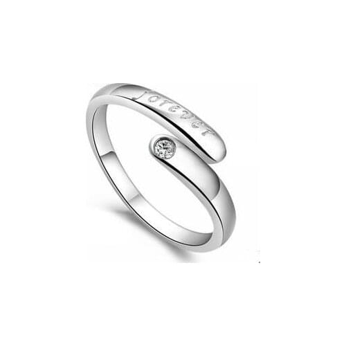 New arrival romantic forever letter 925 sterling silver lovers`rings promotion adjustable ring gift jewelry women finger ring