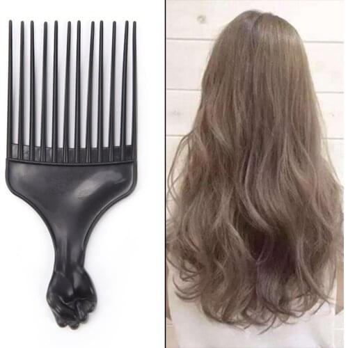 1Pcs Insert Hair Pick Comb Afro Hair Brush Pick Comb Fork Hairbrush Plastic Gear Comb For Curly Afro Hair Styling Tools