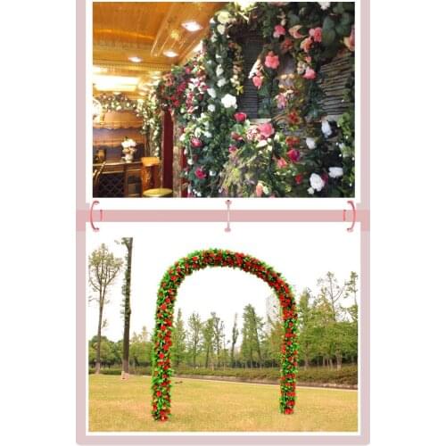 2.45M Artificial rose flowers rattan autumn Small Peony String decor silk fake garland for wedding home hotel Garden Decoration