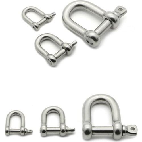 2PCS Outdoor Climbing Buckle Multi Function 304 Stainless Steel Umbrella Bracelet Tools Connection Safety Round Carabiner Silver