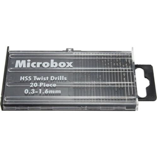 20Pcs 0.3mm-1.6mm Mini HSS Micro High Speed Steel Twist Drill Bit Set Model Craft With Case Repair Parts