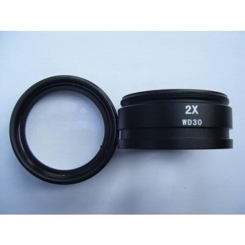 2X Auxiliary Objective Barlow Lens M48*0.75 Thread Zoom Stereo Microscope Accessories