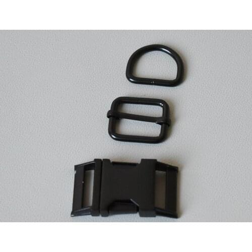 50 Suit (Metal Buckle+Adjust Buckle+D Ring/Set) Manufacturer Zinc Alloy 25mm Black High Quality Plated