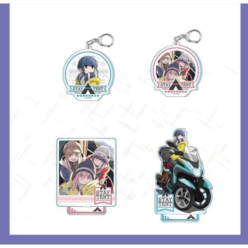 Anime Laid Back Camp Shima Rin Kagamihara Nadeshiko Acrylic Stand Figure Model Plate Keychain Pendant Desktop Decor Cosplay Gift