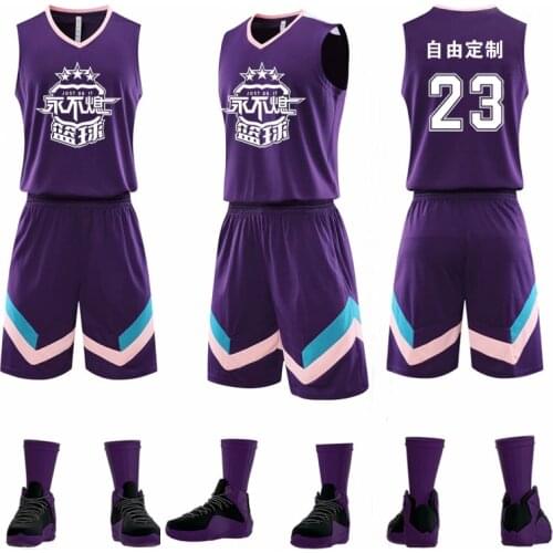 Kids Mens Throwback Basketball Jerseys Sets Pocket Team College Basketball Clothes Boys Basketball Training Suit Uniforms Print
