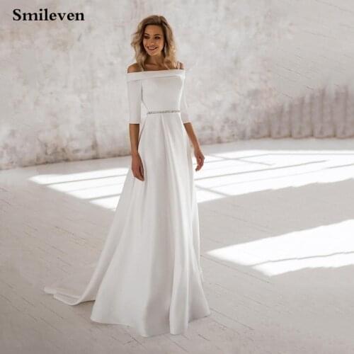 Smileven Cheap Wedding Dress 2020 Off The Shoulder Boho Bride Dresses vestido de casamento Turkey Wedding Gowns