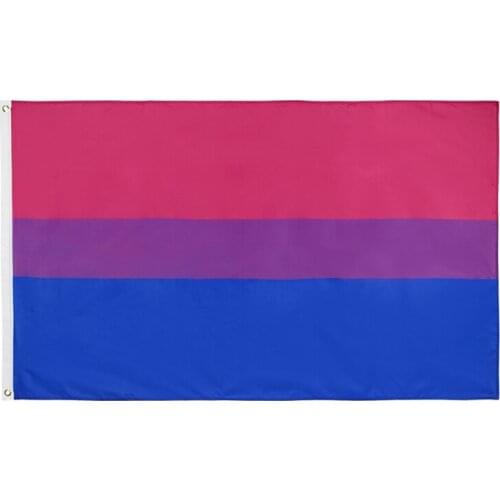 Cheap 90x150 CM LGBT Bi Pride Bisexual Flag Of Bisexuality Banner 3x5ft 100/200/500/1000 Pcs Polyester Printed