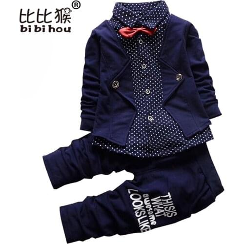Kids Clothes Sets Spring Autumn tracksuits Baby Boys Kid Long Sleeve Gentleman Suits Children shirt+Pants 2Ps Boys clothing sets
