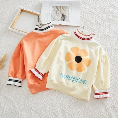 Kids Sweatshirt Girls 2021 Spring & Autumn New Long-sleeved Floral Sweatshirt Toddler Sweatshirt Little Girl Clothes