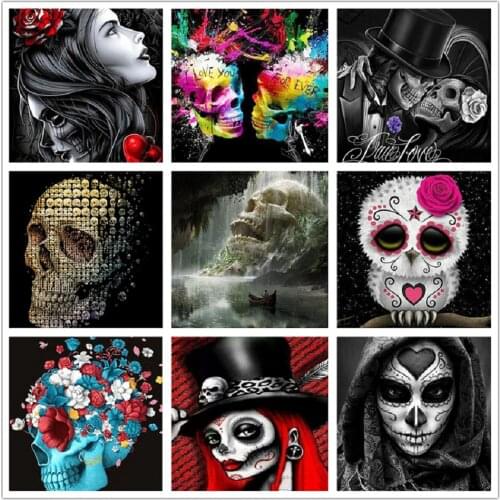 DIY 5D Diamond Painting Personality Skull Full Square / Round Drill Mosaic Embroidery Cross Stitch Home Decoration
