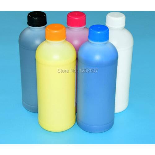 For Epson Surecolor F2000 Textile ink For Epson T725 Printing ink K,C,M,Y,White 500ml 5 colors inks
