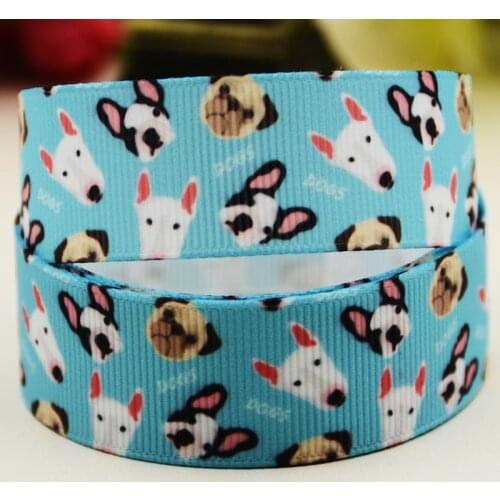 22mm 25mm 38mm 75mm Dog Cartoon pattern printed Grosgrain Ribbon party decoration 10 Yards X-03979