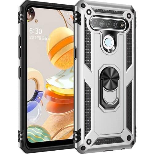 Metal Ring Magnetic Phone Holder for LG Q61 2020 Case LG Q 61 61Q Q630 Back Cover for LG Q61 Case TPU Bumper Shockproof Case