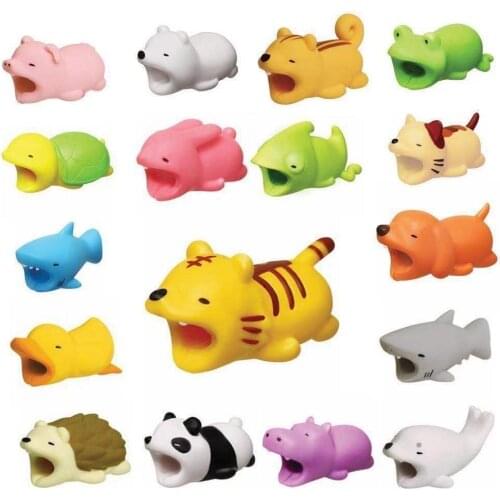 Cartoon Usb Cable Bite Charger Wire Organizer Silicone Cable Saver For Iphone Charging Cord Protector Data Line Cable Protection