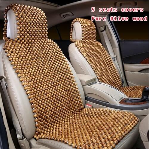 Pure Olive wood wooden bead car seat cushion covers,5 seats / set summer car seat breathable massage cushions for general cars