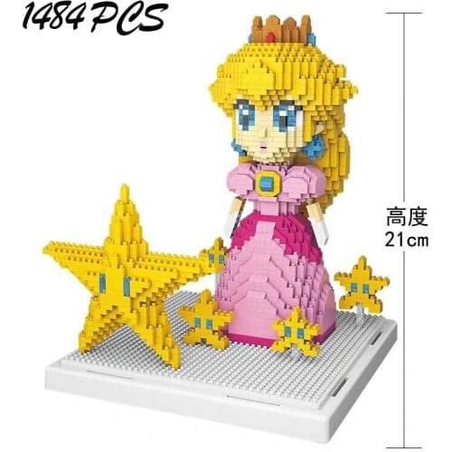 New Star Princess Pink Girl 3D Model Diamond Small Building Block Puzzle Assembly Children Girl Toy Gift
