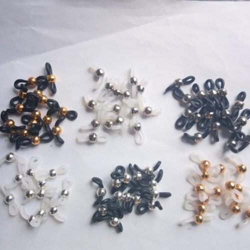 2018 New 100pcs 20*5mm white/Black Rubber Glasses Rope jewelry findings Connectors Ends Durable Glasses Rope Eyewear Accessories