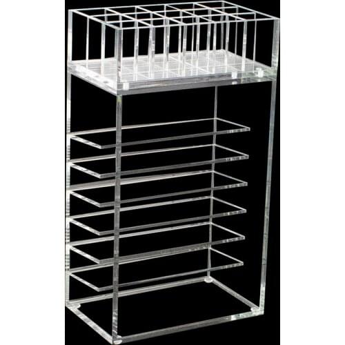 New Clear Acrylic Plastic Nail Polish Rack Lipstick Cosmetic Sample Holder Makeup Brush Make Up Storage Organizer Box Shelf