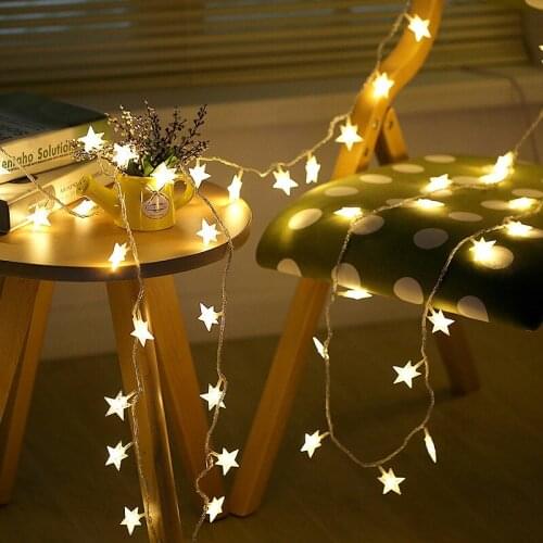 Christmas 1 M 10 Lights Star Fairy Christmas Tree Decorations New Year Christmas Decoration for Home Navidad Natal Decor Kerst.Q