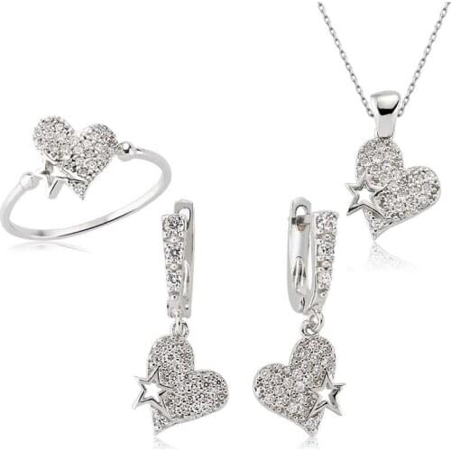 Silverlina Sterling Silver Heart Women 'S Set