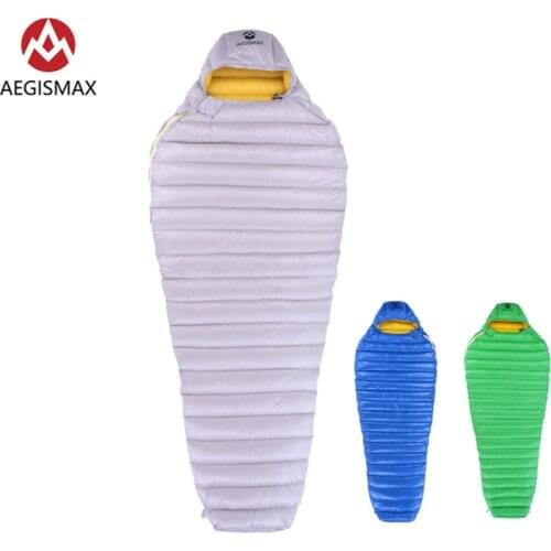 AEGISMAX Outdoor Camp Ultra Dry White Goose Down Sleeping Bag 700FP Mummy Type Sleeping Gear Water Repellent Down Sleeping Bag