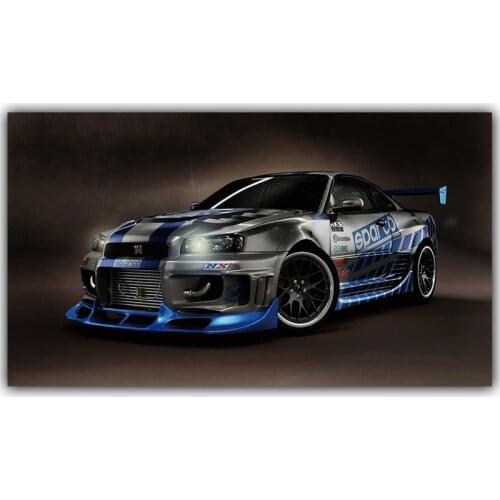 Super Car Poster Rally Sport Car Canvas Paintings Artwork Car Pictures Wall Art for Living Room Home Decor (No Frame)
