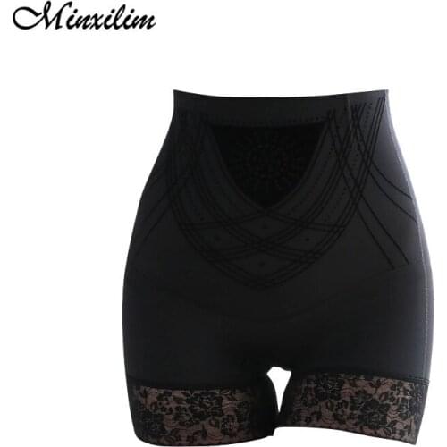 Minxilim Slimming Panties With High Waist Corrective Underwear Tummy Control Butt Lifter Shapewear Breathable Women Lace Panties