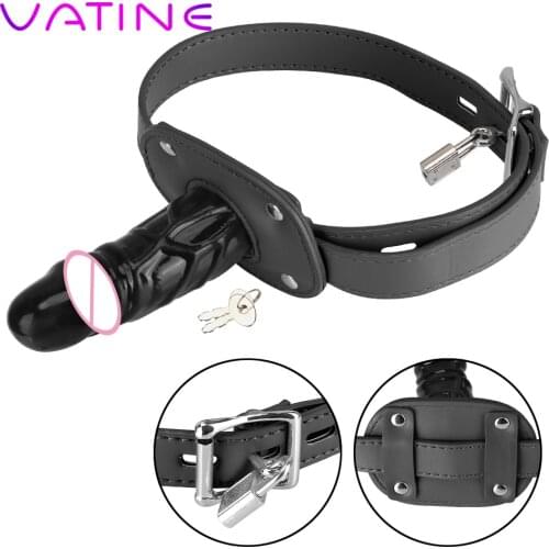VATINE Open Mouth Gag Sex Products SM Bondage Restraints Oral Dildo Adult Games For Couples Flirt Penis Gag Mouth Plug