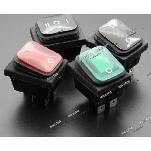 [SA]Power switch RLEIL rocker switch DPST black water and oil repellency big ship RL2 (P) -21-BB/GREEN/RED 4P--50pcs/lot