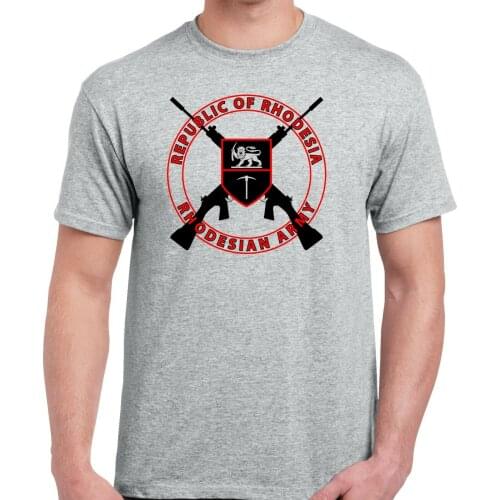Rhodesian Army FN FAL Bush Wars Men Funny T-Shirt Short Casual harajuku shirts