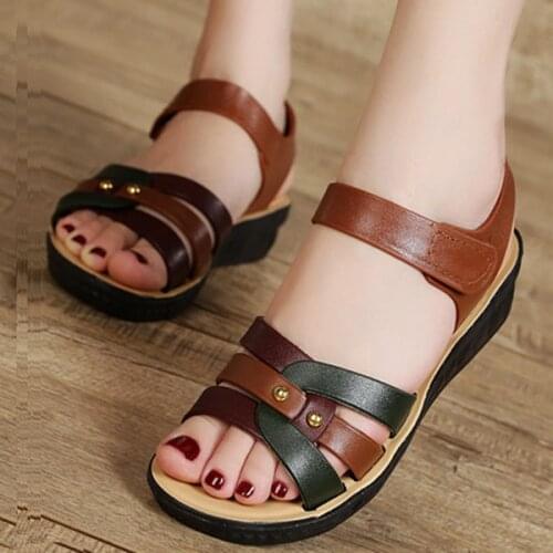 Women wedges sandals peep toe beach outdoor comfortable casual strap gladiator sandals party work office ladies shoes