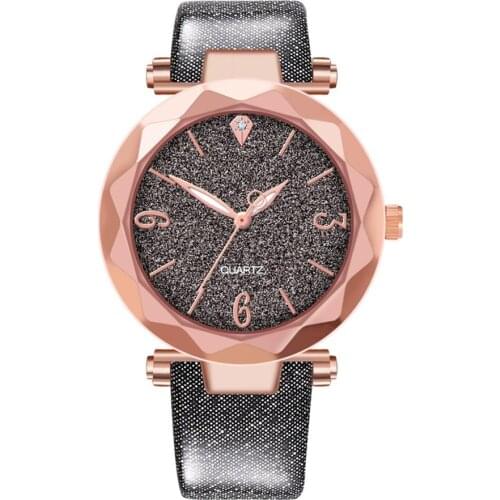 2019 Women Watch Fashion Luxury Leather Sky Starry Diamond Ladies Watch For Women Quartz Female Watch Zegarek Damski Reloj Mujer