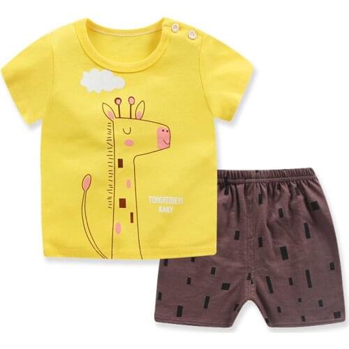 ZWF711 hot sale Baby boy clothes good quality summer kids clothes sets t-shirt+pants suit Printed Clothes newborn sport suits