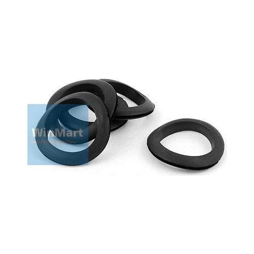 10 x Black Rubber 50mm Open Hole Ring Double Side Cable Wiring Grommet