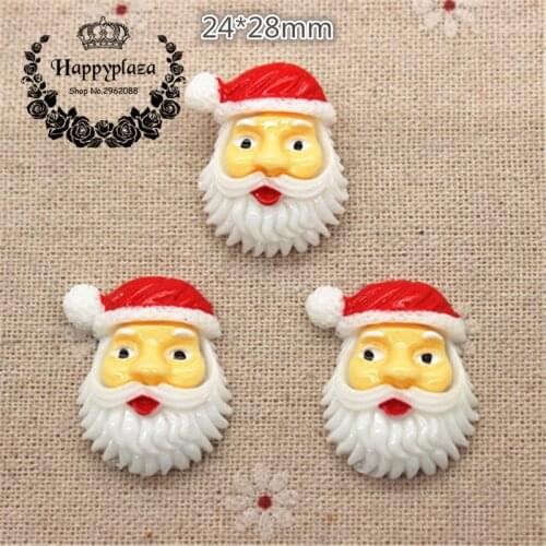 10pcs Kawaii Christmas Santa Claus Resin Flatback Cabochon Charm DIY Phone/Craft Decoration,24*28mm