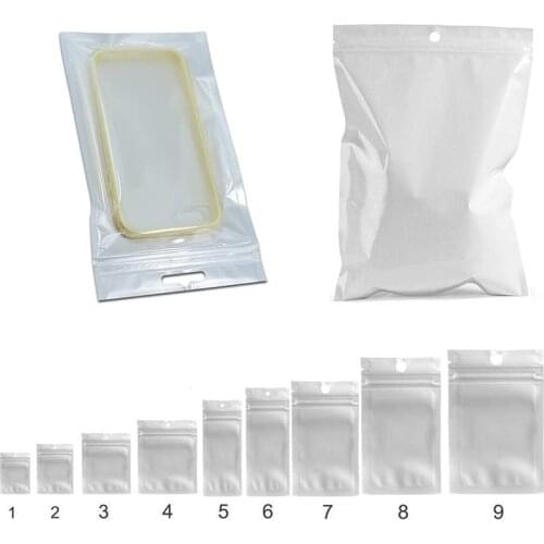 20pcs/pack White/Clear Self Seal Zip lock bag Thick Plastic Retail Packaging Pack ZipLock Storage Bag Package Hang Hole