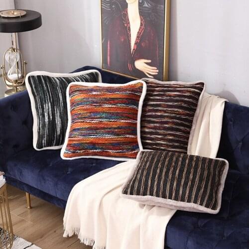 45x45cm enthic style woolenyarn knitted cushion cover short plush pillow cover for cushion pillowcase sofa decor