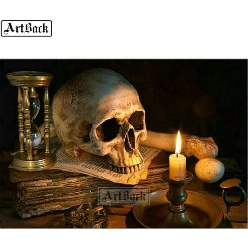 5d diamond painting skull landscape full square death candle handmade cross stitch 3d diy diamond art crystal mosaic sticker