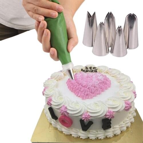 7Pcs/set Wedding Cake Nozzles Pastry Puff Skirt Icing Piping Nozzles Pastry Decorating Tips For Fondant Cake Baking Decorating