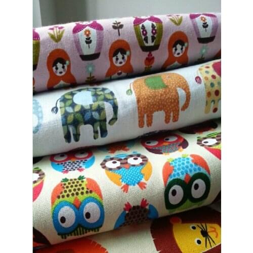 Free shippingThick cotton canvas cloth diy cartoon printed cotton cloth tablecloths curtain fabric sofa sets