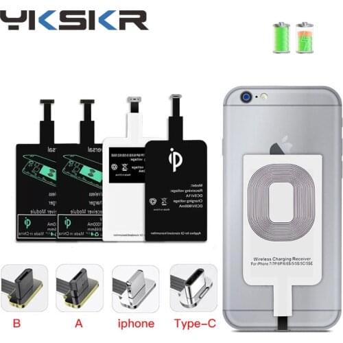 Qi Wireless Charger Receiver Support Micro USB Type C Fast Wireless Charging Adapter For iPhone Android Induction Receiver Coil