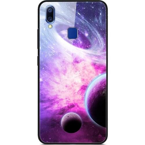 For VIVO Y95 Phone Case Tempered Glass Case Fitness Back Cover Star Sky Pattern