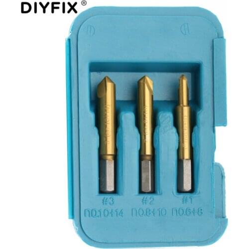 DIYFIX HSS Screw Screws Remove Demolition Tools Bolt Extractor Drill Bits Easy Out Guide Set Remove Broken Bolt Kit 1# 2# 3