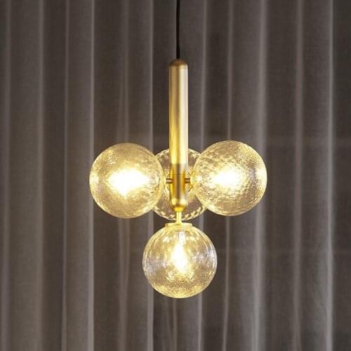 E27 Modern metal pendant light Creative nordic glass lamp Ball Designer LED Light Bedroom Restaurant Indoor Home art deco lamp