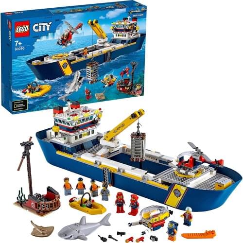 LEGO City Ocean Exploration Ship Building Set 60266 (745 Pieces)