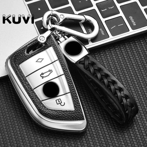 TPU Leather Key Case Cover for BMW X1 X3 X5 X6 Series 1 2 5 7 F15 F16 E53 E70 E39 F10 F30 G30 Remote Keychain FOB Bag