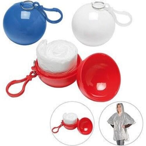 Creative spherical raincoat plastic ball key chain disposable portable raincoats rain covers