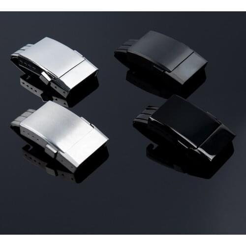 Matt Shiny Thick Stainess Steel Buckle for Breitling Watchband 20mm Polishing Double Click Clasp Watch Strap Black Silver Tools