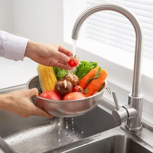 Multifunctional Stainless Steel Rice Basket Kitchen Sink Drain Basket Household Hot Pot Vegetable Drain Basin